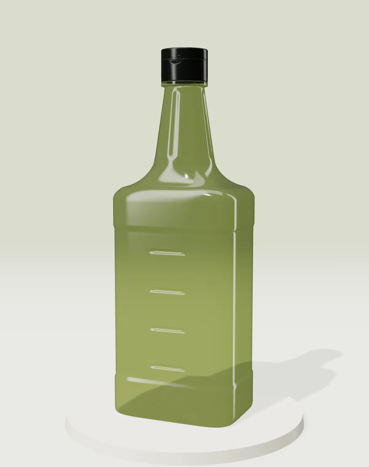 Bouteille PET MEDKA 750 ml, vert olive, avec bouchon FT21/29 · aperçu 3D